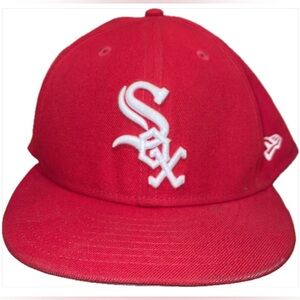 Red Chicago White Sox Baseball Fitted Hat MLB Size 8 New Era Genuine